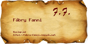 Fábry Fanni névjegykártya
