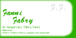 fanni fabry business card