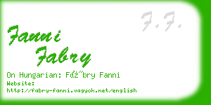 fanni fabry business card